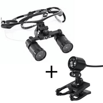 לופה Macro Vision עם פנס ראש ועדשות 4x