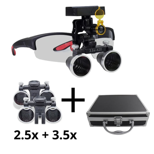 לופה X1 PRO עם סט עדשות מלא 2.5x + 3.5x אלחוטית וסוללה נטענת + מזוודה